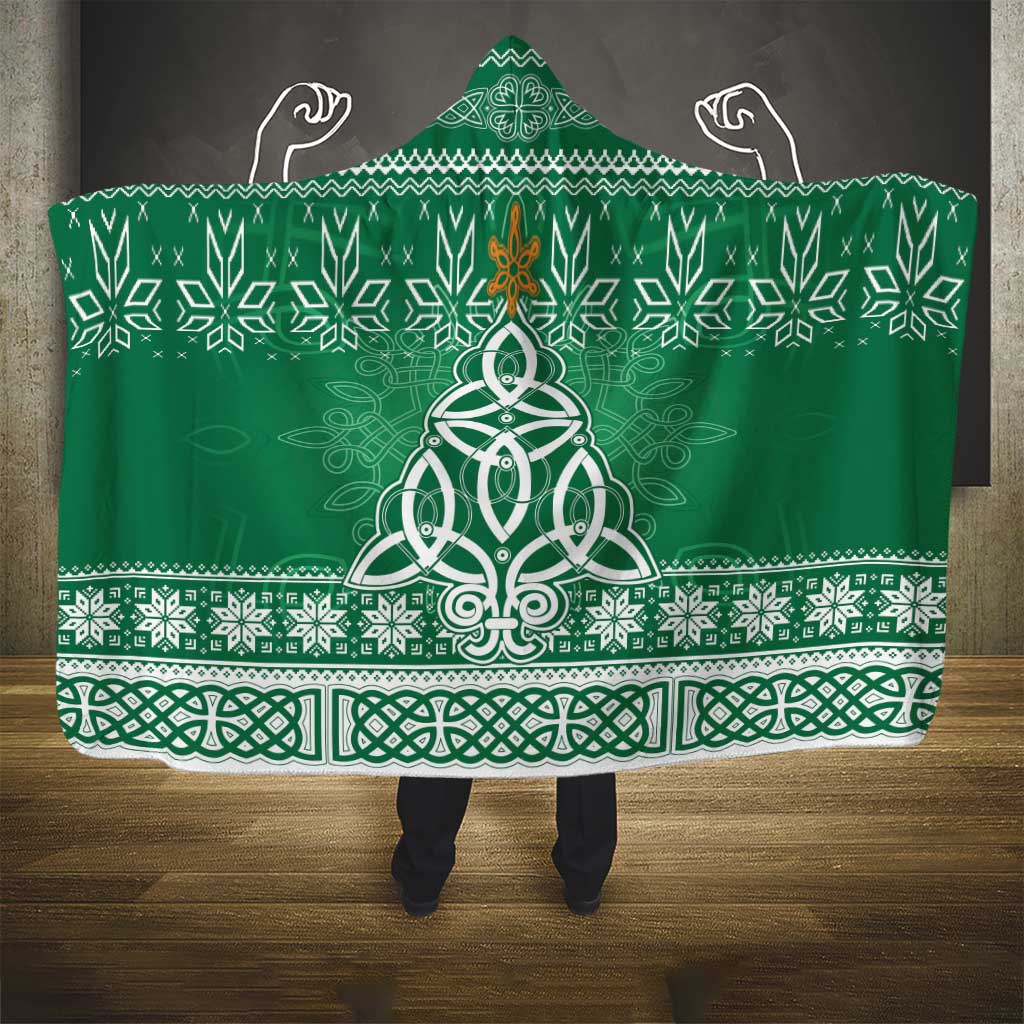 Christmas Ireland Celtic Hooded Blanket Special Xmas Tree - Wonder Print Shop