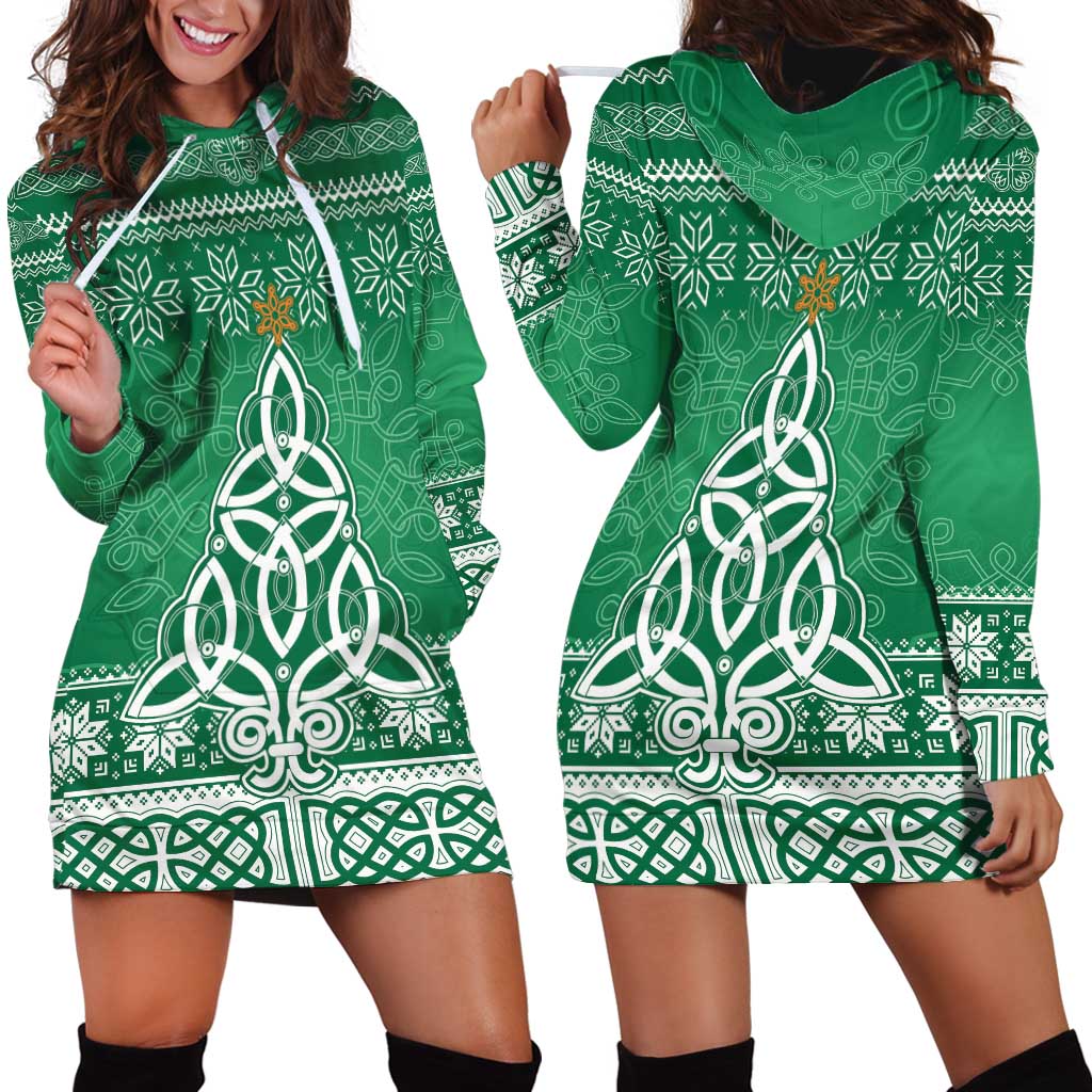 Christmas Ireland Celtic Hoodie Dress Special Xmas Tree - Wonder Print Shop