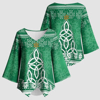 Christmas Ireland Celtic Kimono Sleeve Blouse Special Xmas Tree - Wonder Print Shop
