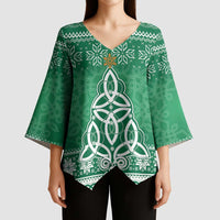 Christmas Ireland Celtic Kimono Sleeve Blouse Special Xmas Tree - Wonder Print Shop