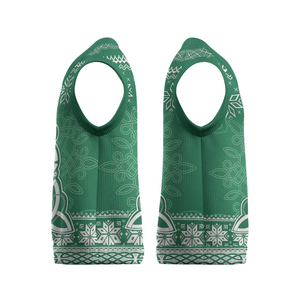 Christmas Ireland Celtic Christmas Knitted V-Neck Vest Special Xmas Tree - Wonder Print Shop