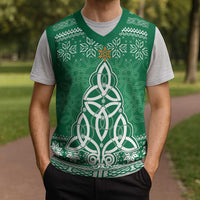 Christmas Ireland Celtic Christmas Knitted V-Neck Vest Special Xmas Tree - Wonder Print Shop