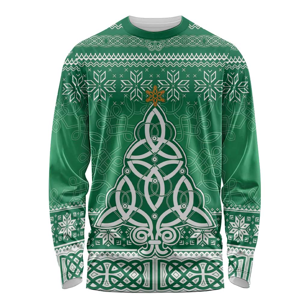Christmas Ireland Celtic Long Sleeve Shirt Special Xmas Tree - Wonder Print Shop
