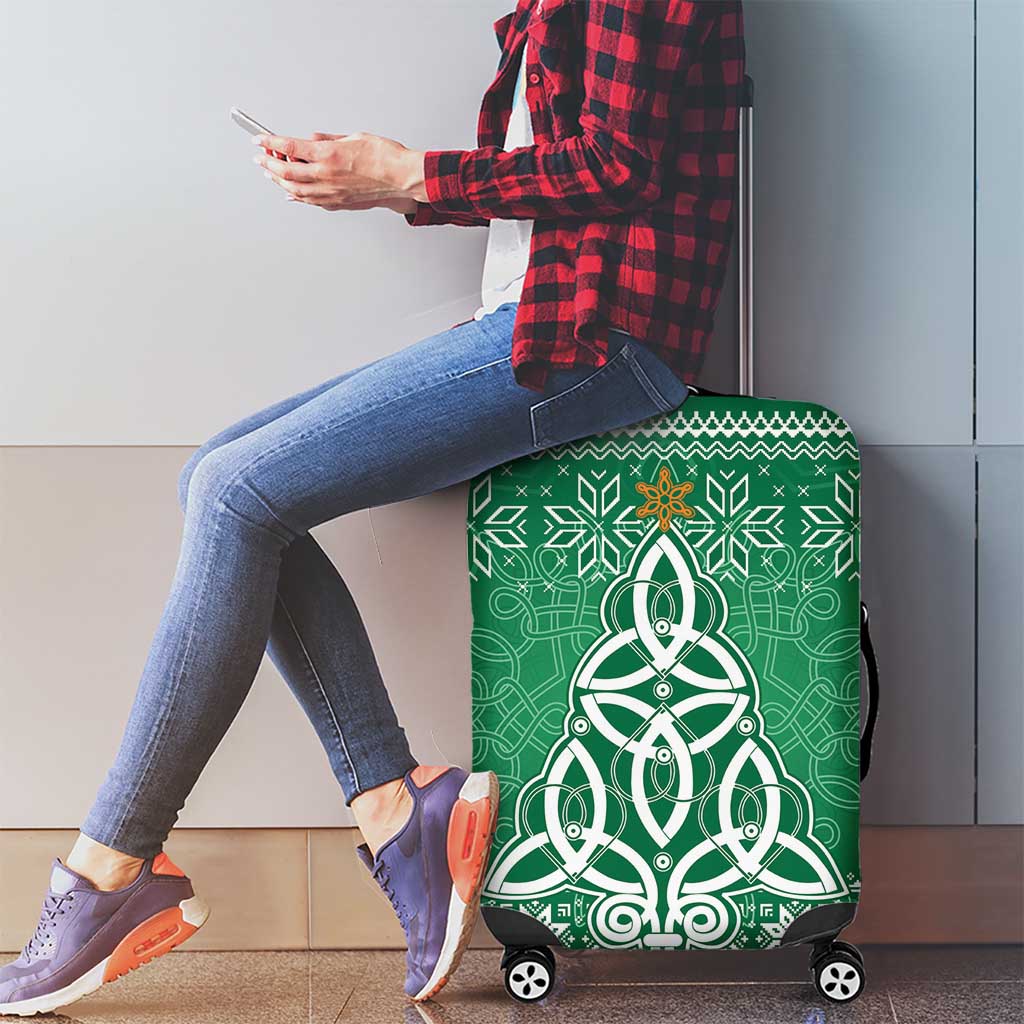Christmas Ireland Celtic Luggage Cover Special Xmas Tree - Wonder Print Shop