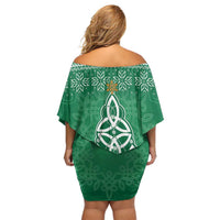 Christmas Ireland Celtic Off Shoulder Short Dress Special Xmas Tree - Wonder Print Shop