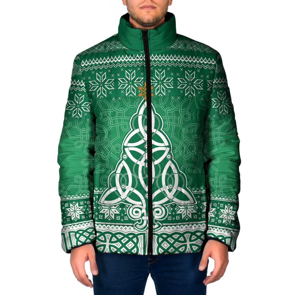 Christmas Ireland Celtic Padded Jacket Special Xmas Tree - Wonder Print Shop