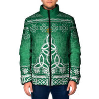 Christmas Ireland Celtic Padded Jacket Special Xmas Tree - Wonder Print Shop