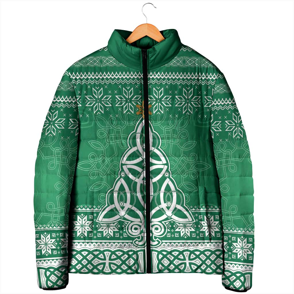Christmas Ireland Celtic Padded Jacket Special Xmas Tree - Wonder Print Shop