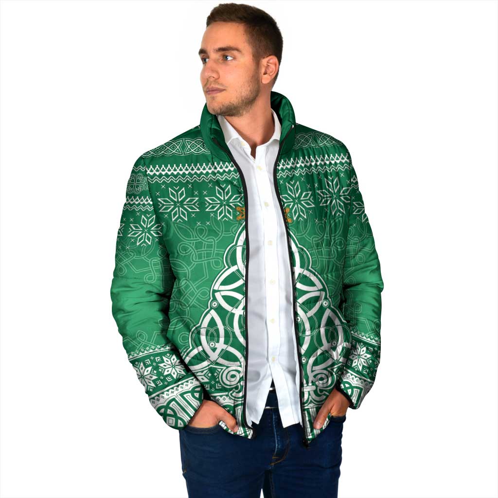 Christmas Ireland Celtic Padded Jacket Special Xmas Tree - Wonder Print Shop