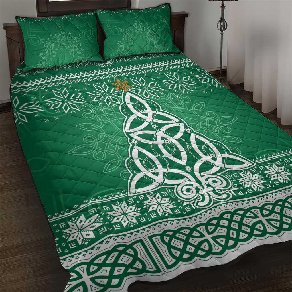 Christmas Ireland Celtic Quilt Bed Set Special Xmas Tree - Wonder Print Shop