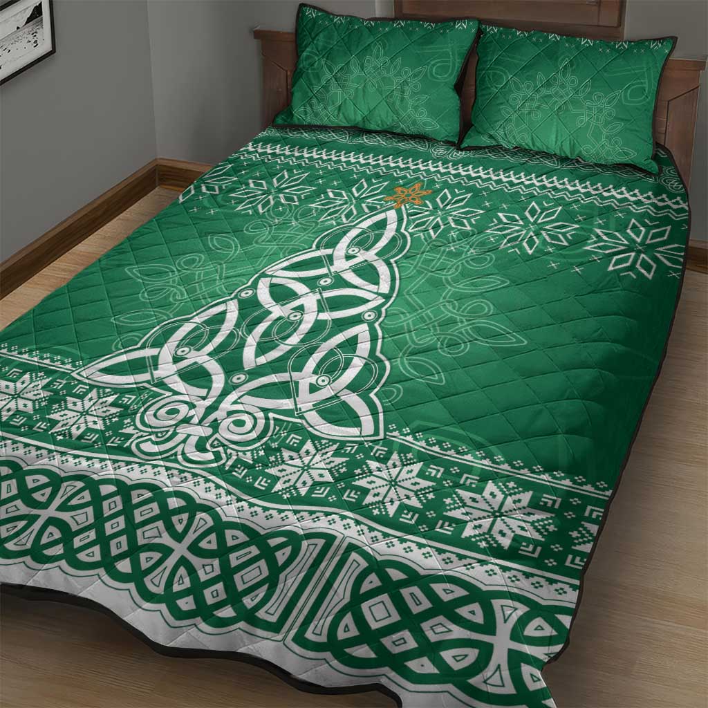 Christmas Ireland Celtic Quilt Bed Set Special Xmas Tree - Wonder Print Shop