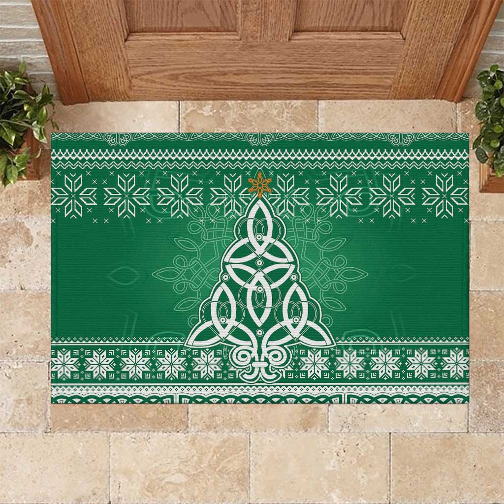 Christmas Ireland Celtic Rubber Doormat Special Xmas Tree - Wonder Print Shop