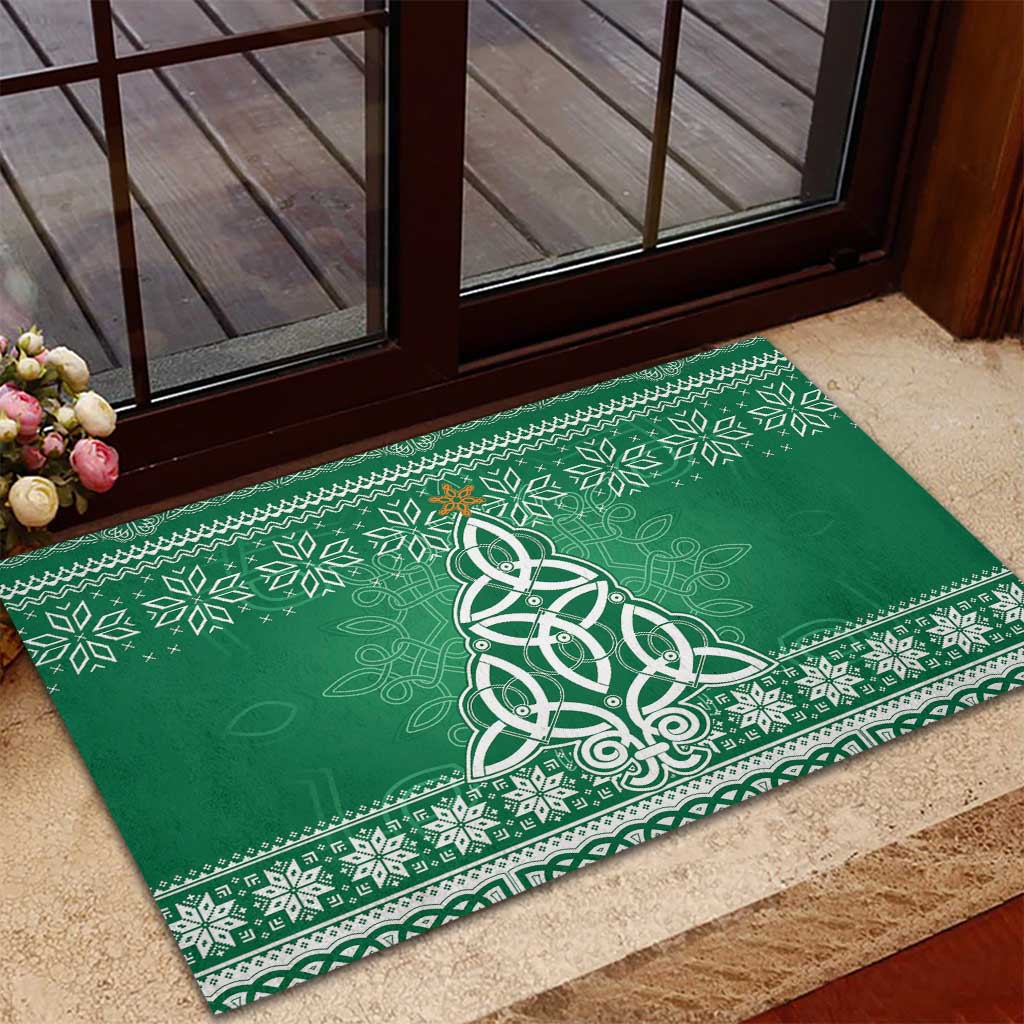 Christmas Ireland Celtic Rubber Doormat Special Xmas Tree - Wonder Print Shop