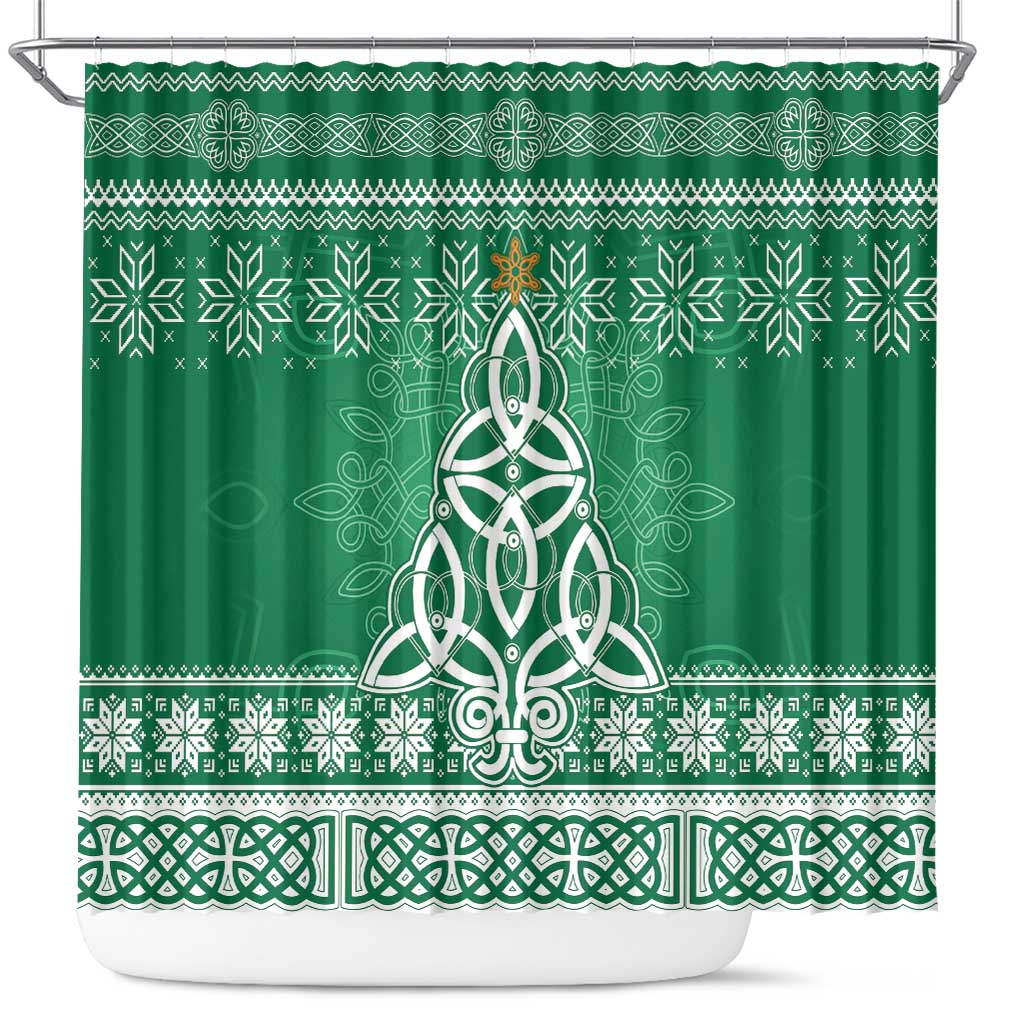 Christmas Ireland Celtic Shower Curtain Special Xmas Tree - Wonder Print Shop