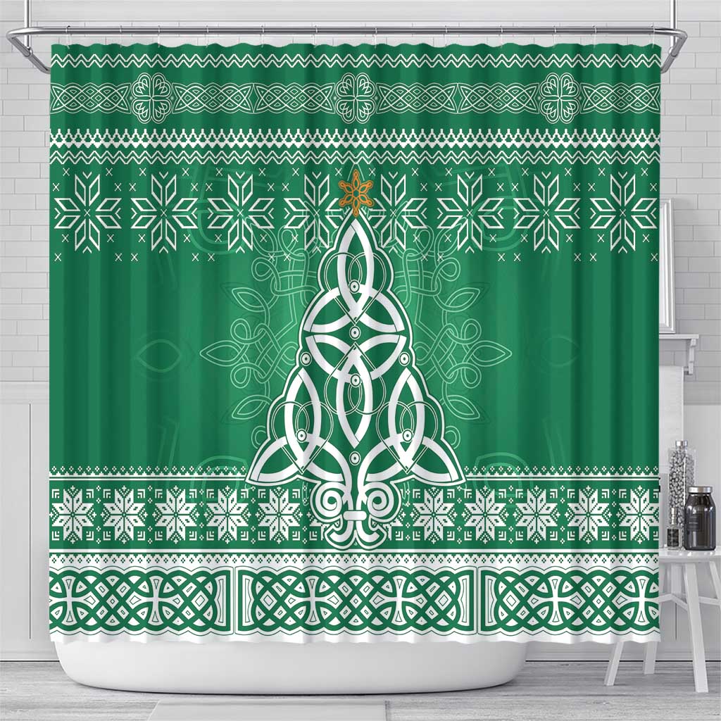 Christmas Ireland Celtic Shower Curtain Special Xmas Tree - Wonder Print Shop