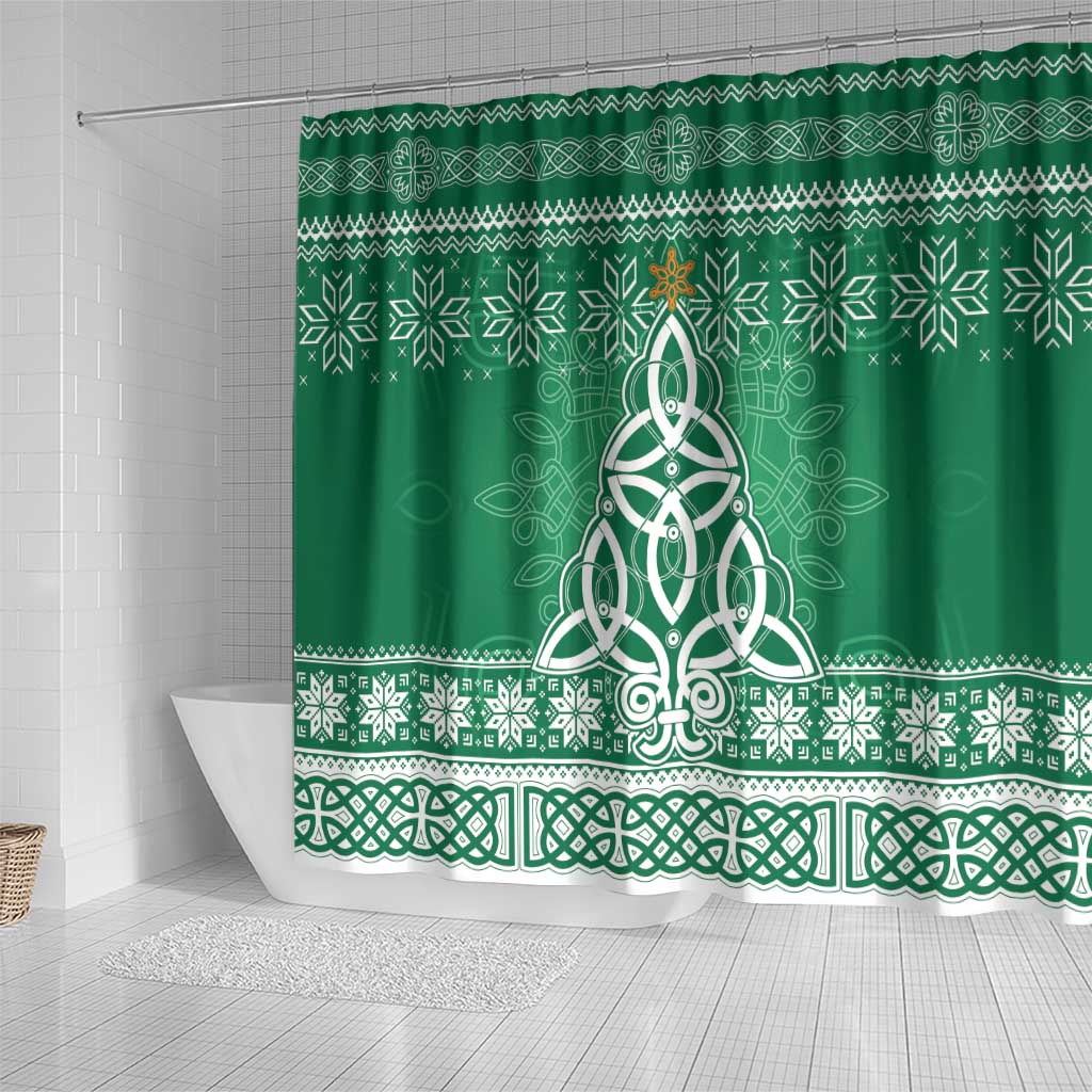 Christmas Ireland Celtic Shower Curtain Special Xmas Tree - Wonder Print Shop