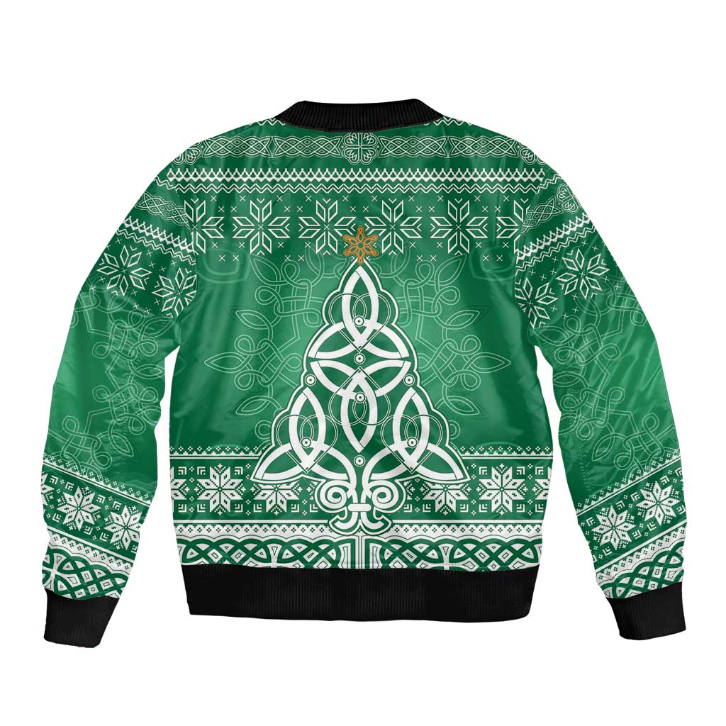 Christmas Ireland Celtic Sleeve Zip Bomber Jacket Special Xmas Tree - Wonder Print Shop