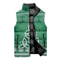 Christmas Ireland Celtic Sleeveless Puffer Jacket Special Xmas Tree - Wonder Print Shop