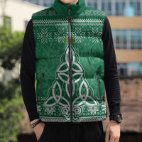 Christmas Ireland Celtic Sleeveless Puffer Jacket Special Xmas Tree - Wonder Print Shop