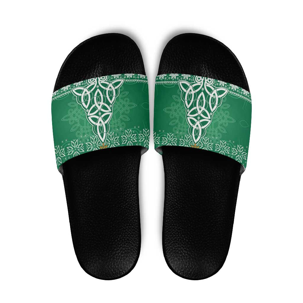 Christmas Ireland Celtic Slide Sandals Special Xmas Tree - Wonder Print Shop