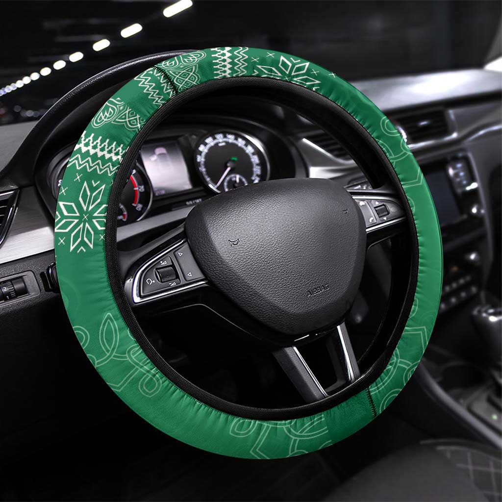 Christmas Ireland Celtic Steering Wheel Cover Special Xmas Tree - Wonder Print Shop
