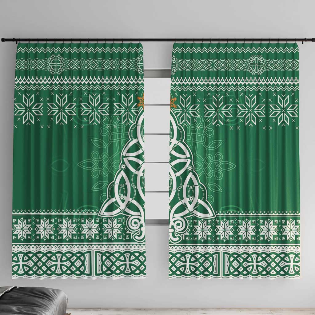 Christmas Ireland Celtic Window Curtain Special Xmas Tree - Wonder Print Shop