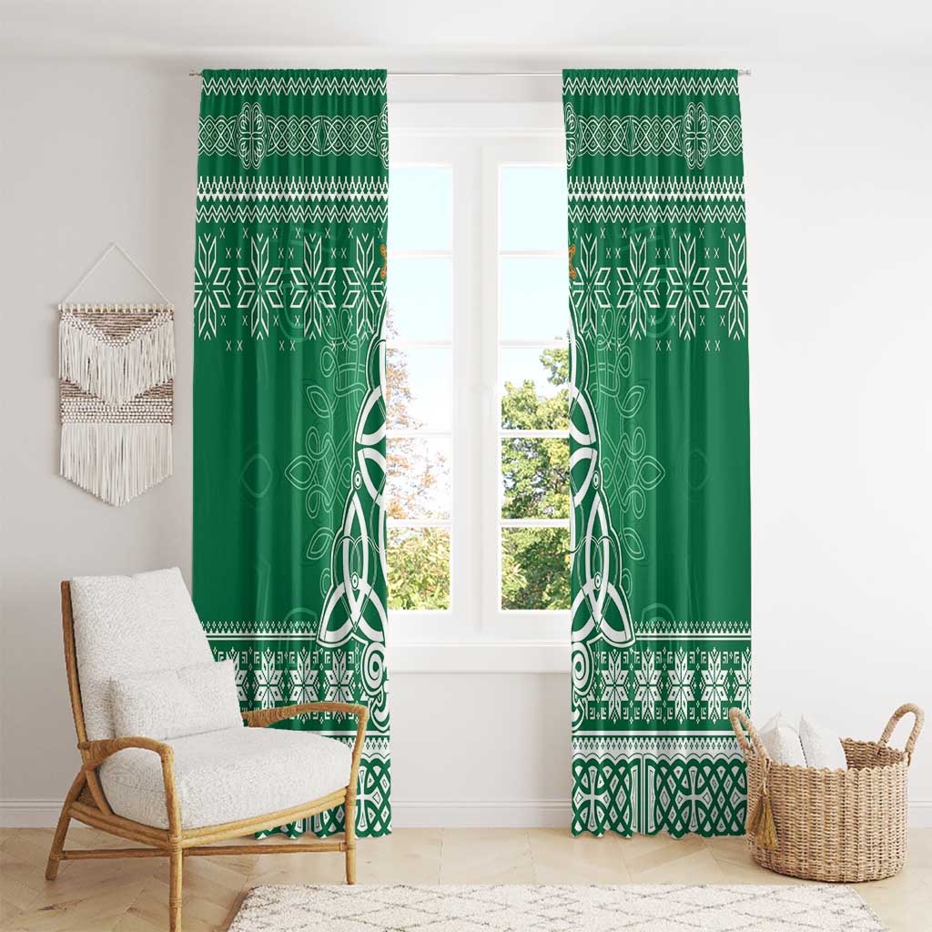 Christmas Ireland Celtic Window Curtain Special Xmas Tree - Wonder Print Shop