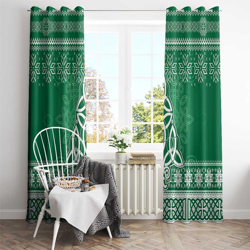 Christmas Ireland Celtic Window Curtain Special Xmas Tree - Wonder Print Shop