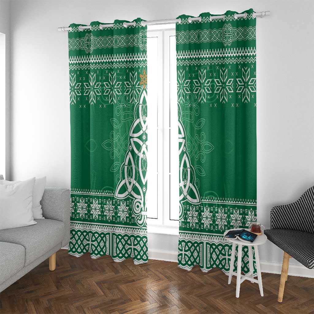 Christmas Ireland Celtic Window Curtain Special Xmas Tree - Wonder Print Shop