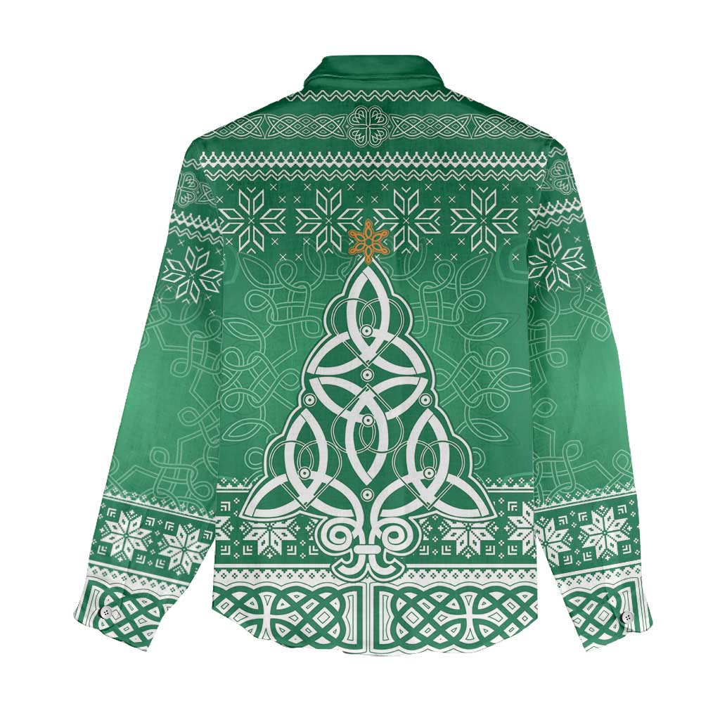 Christmas Ireland Celtic Women Casual Shirt Special Xmas Tree - Wonder Print Shop