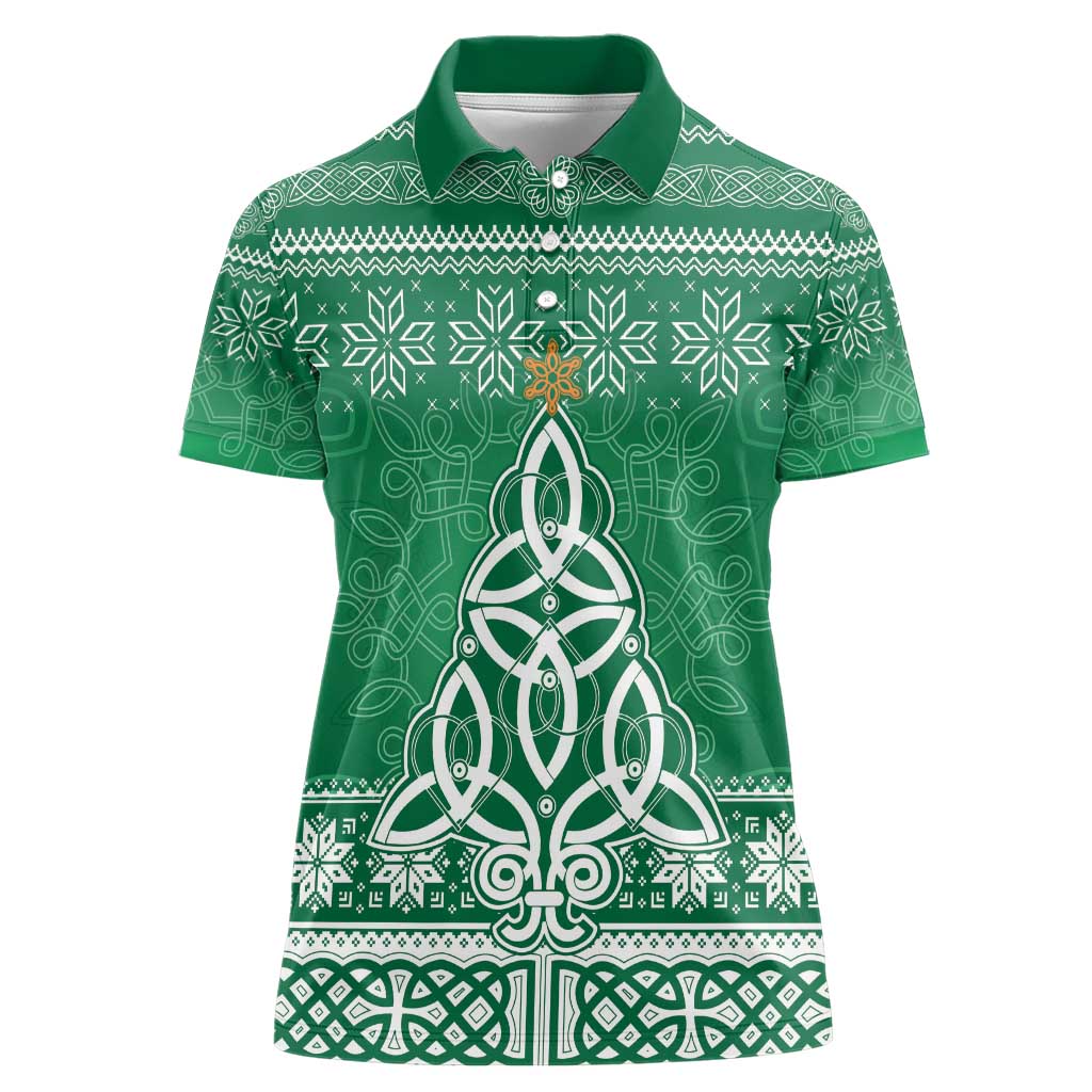 Christmas Ireland Celtic Women Polo Shirt Special Xmas Tree - Wonder Print Shop