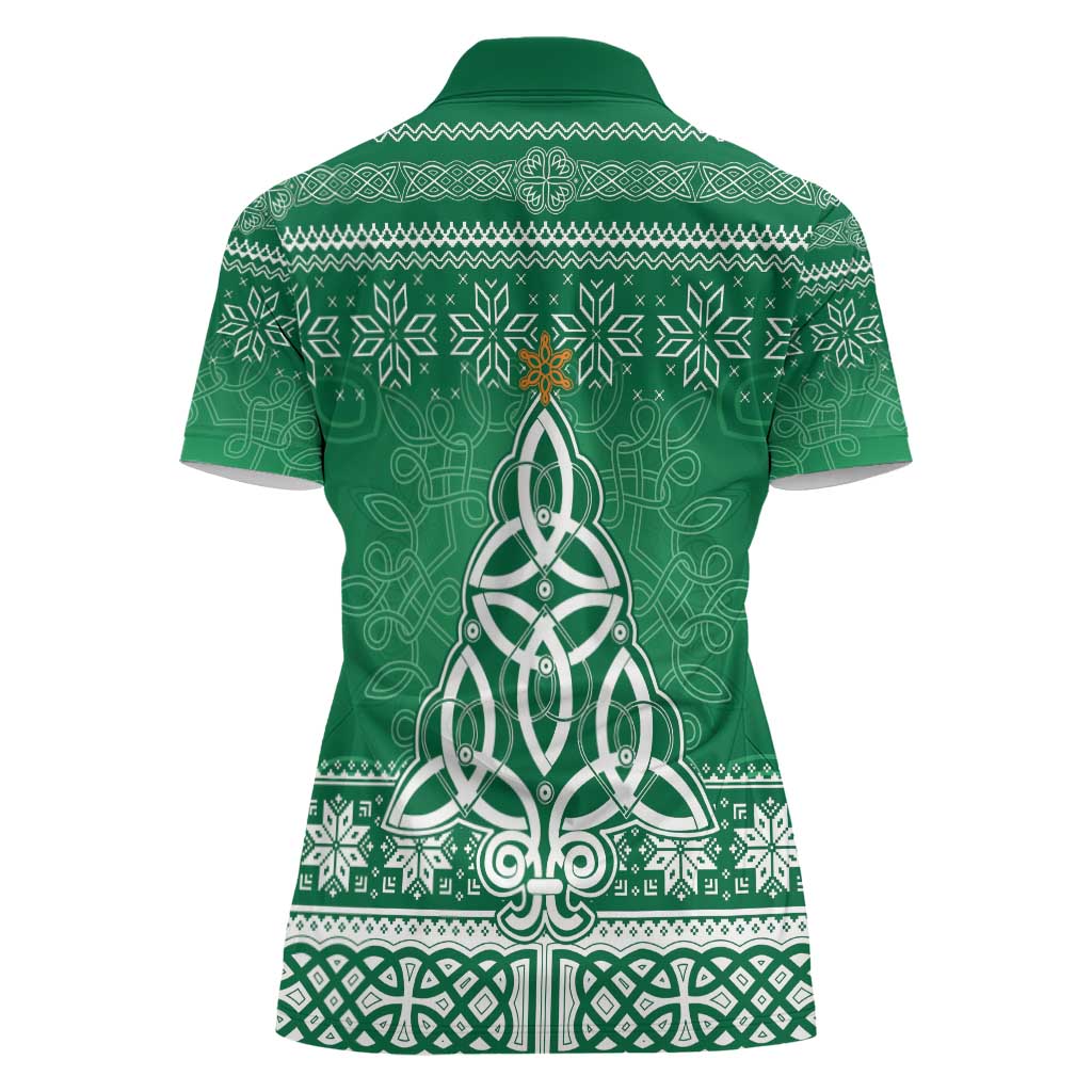 Christmas Ireland Celtic Women Polo Shirt Special Xmas Tree - Wonder Print Shop