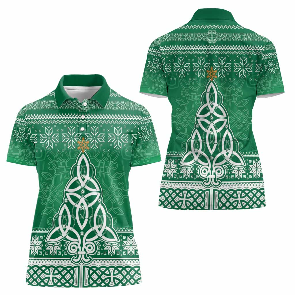 Christmas Ireland Celtic Women Polo Shirt Special Xmas Tree - Wonder Print Shop