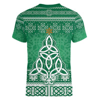 Christmas Ireland Celtic Women V-Neck T-Shirt Special Xmas Tree - Wonder Print Shop