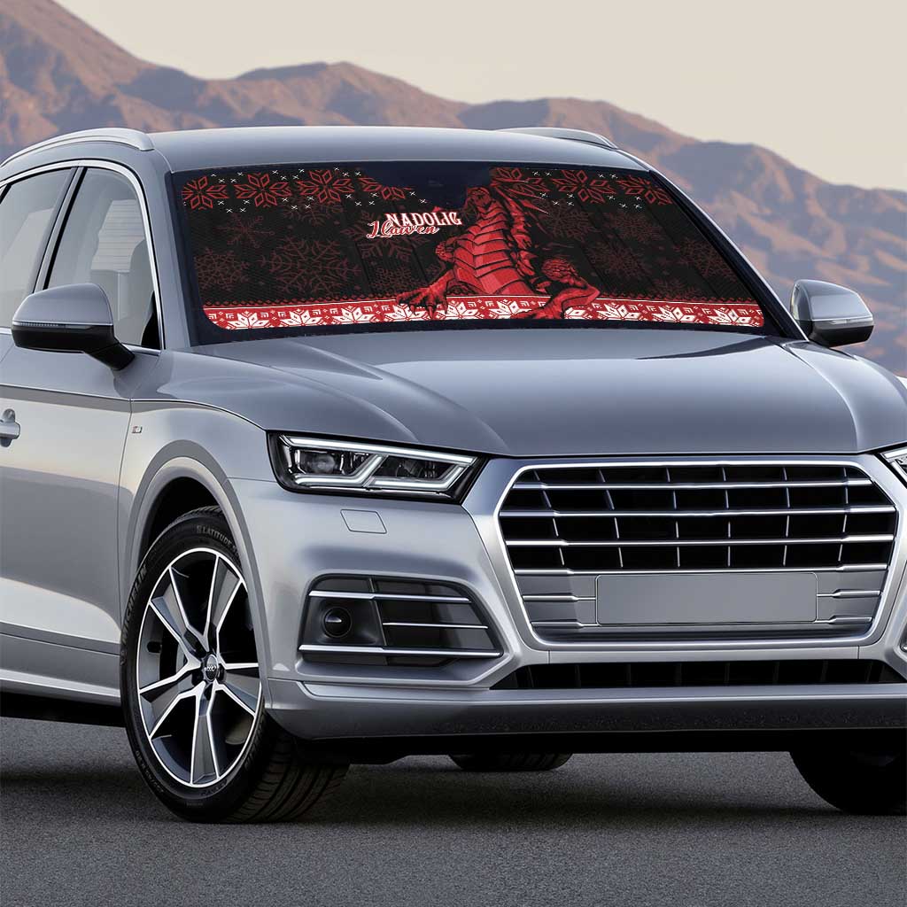 Christmas Wales Celtic Auto Sun Shade Welsh Dragon Nadolig Llawen - Wonder Print Shop