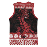 Christmas Wales Celtic Basketball Jersey Welsh Dragon Nadolig Llawen - Wonder Print Shop