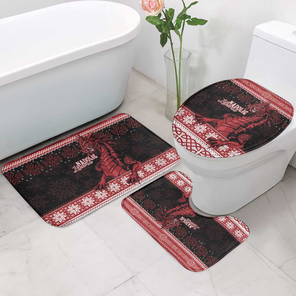 Christmas Wales Celtic Bathroom Set Welsh Dragon Nadolig Llawen - Wonder Print Shop