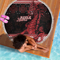 Christmas Wales Celtic Beach Blanket Welsh Dragon Nadolig Llawen - Wonder Print Shop