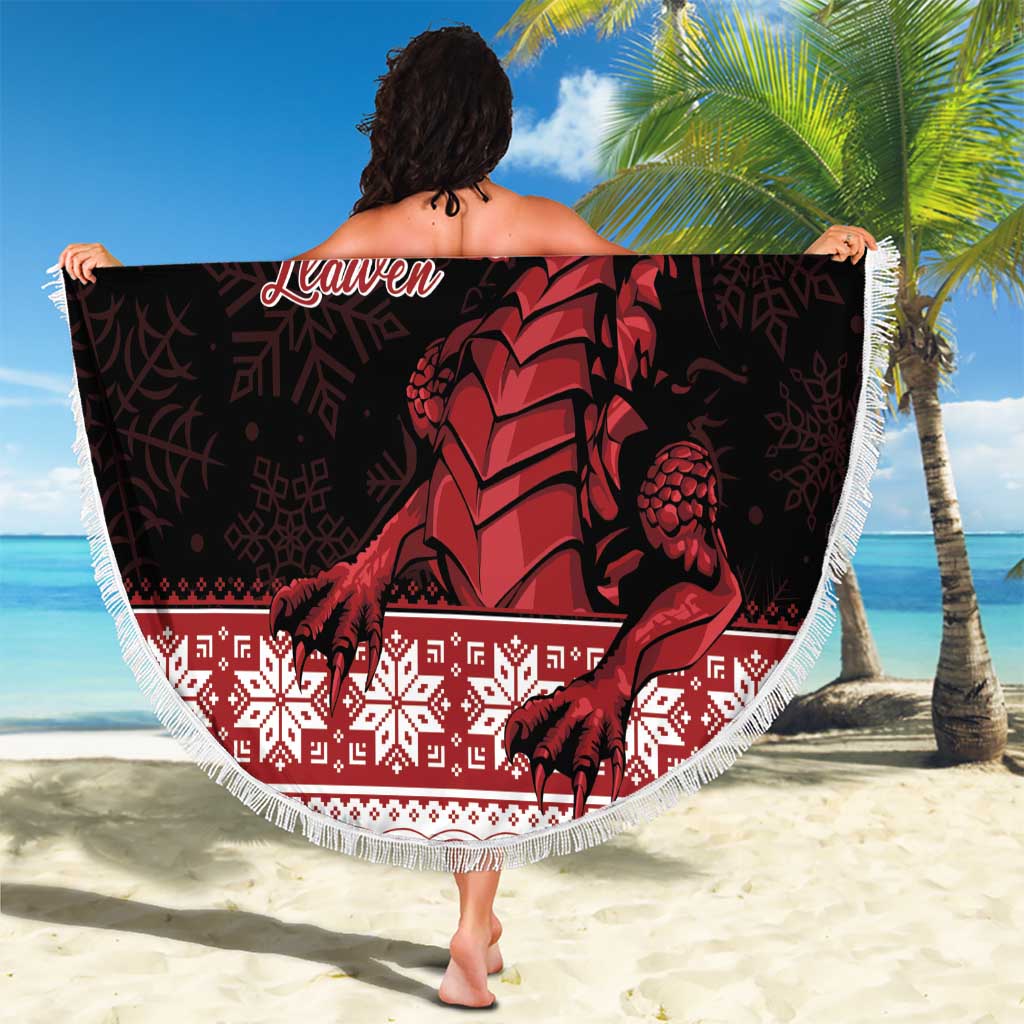 Christmas Wales Celtic Beach Blanket Welsh Dragon Nadolig Llawen - Wonder Print Shop