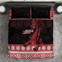 Christmas Wales Celtic Bedding Set Welsh Dragon Nadolig Llawen - Wonder Print Shop