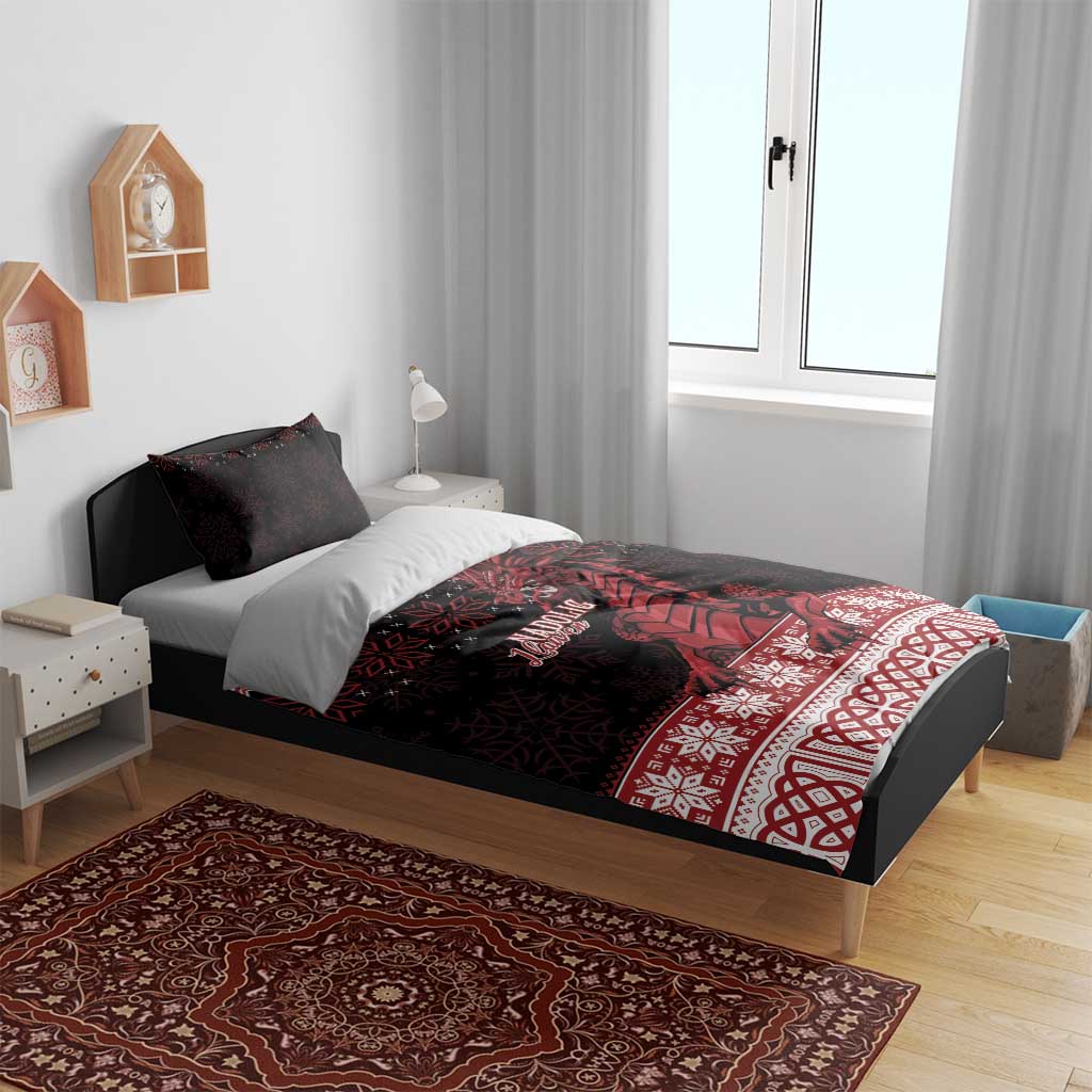 Christmas Wales Celtic Bedding Set Welsh Dragon Nadolig Llawen - Wonder Print Shop