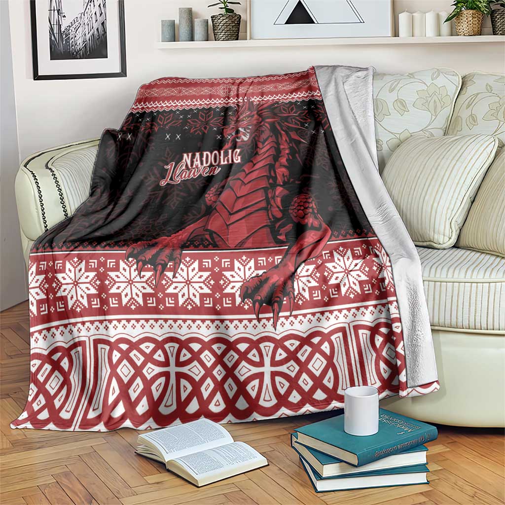 Christmas Wales Celtic Blanket Welsh Dragon Nadolig Llawen - Wonder Print Shop