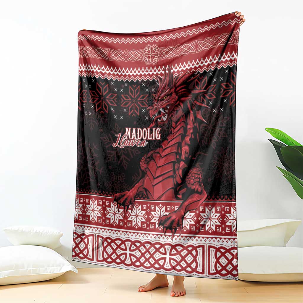 Christmas Wales Celtic Blanket Welsh Dragon Nadolig Llawen - Wonder Print Shop