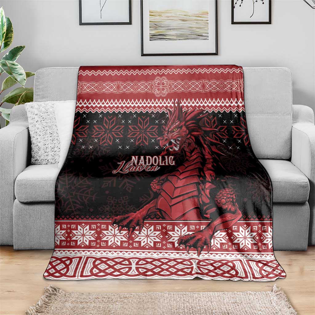 Christmas Wales Celtic Blanket Welsh Dragon Nadolig Llawen - Wonder Print Shop