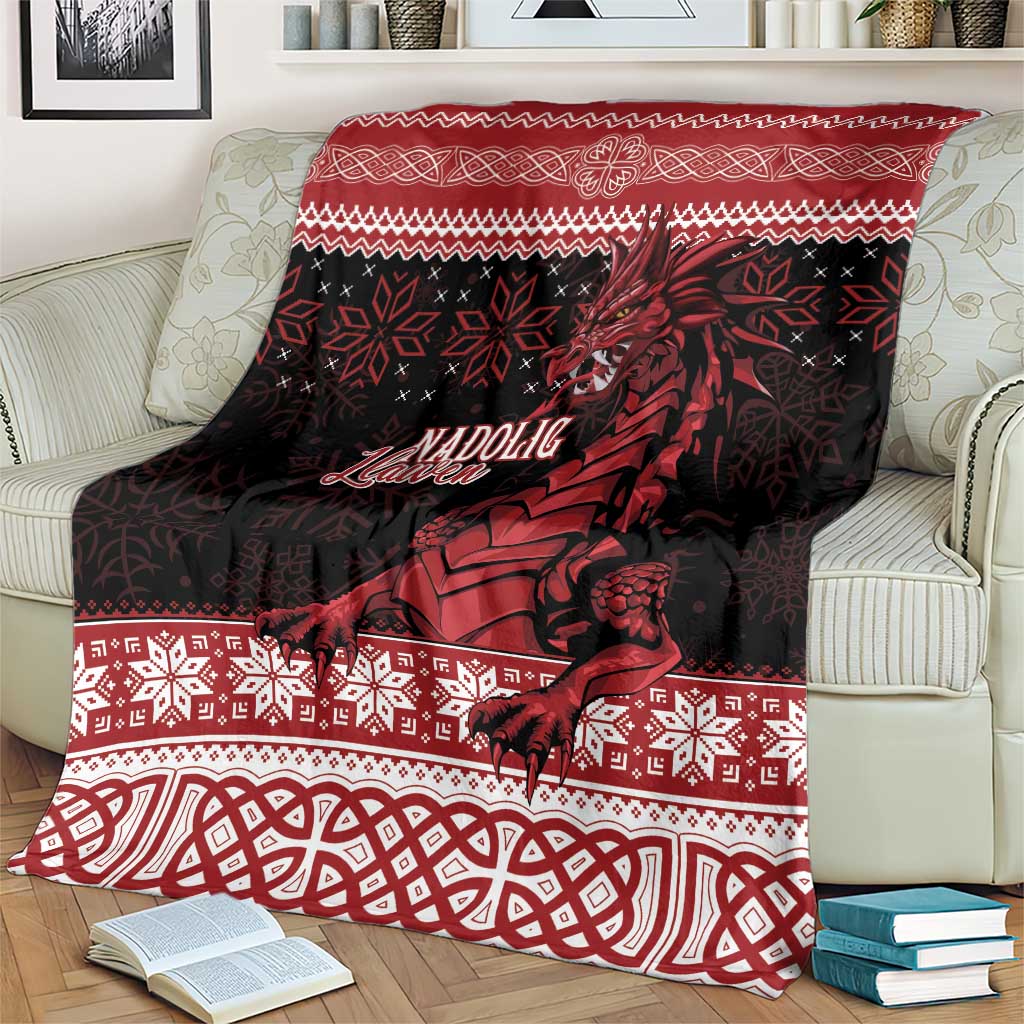 Christmas Wales Celtic Blanket Welsh Dragon Nadolig Llawen - Wonder Print Shop