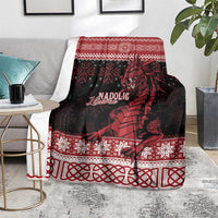 Christmas Wales Celtic Blanket Welsh Dragon Nadolig Llawen - Wonder Print Shop