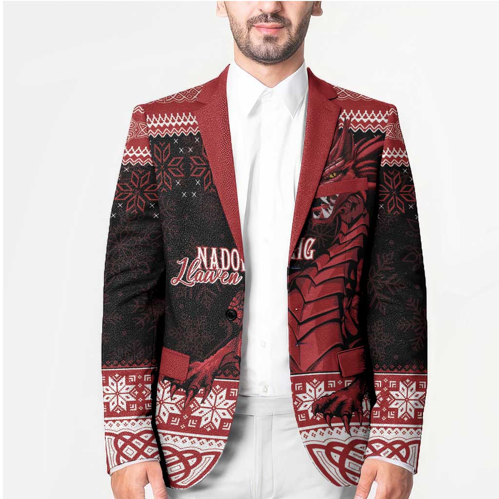 Christmas Wales Celtic Blazer Welsh Dragon Nadolig Llawen - Wonder Print Shop