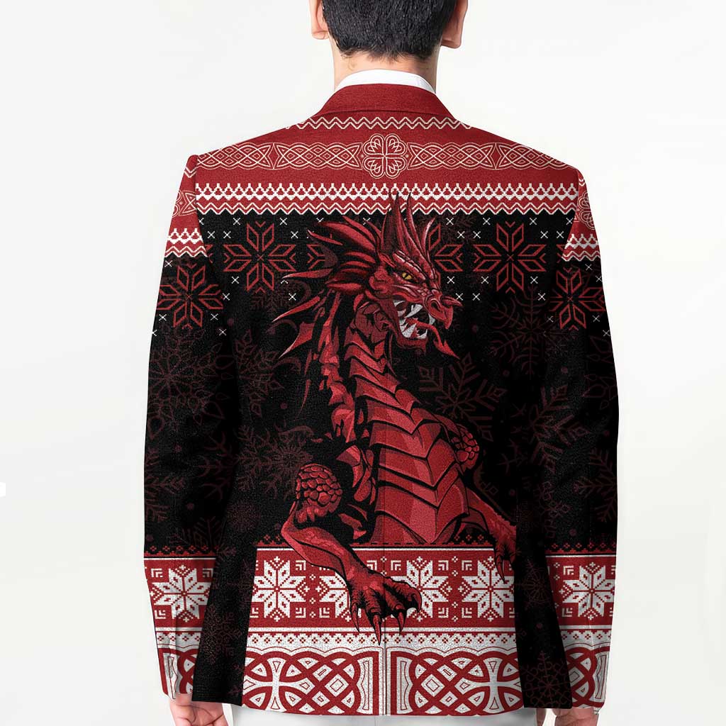 Christmas Wales Celtic Blazer Welsh Dragon Nadolig Llawen - Wonder Print Shop