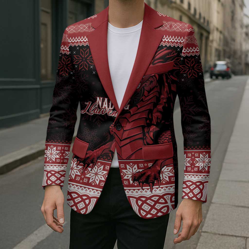 Christmas Wales Celtic Blazer Welsh Dragon Nadolig Llawen - Wonder Print Shop