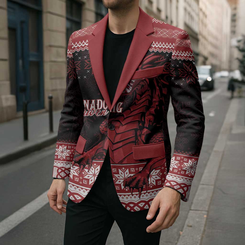 Christmas Wales Celtic Blazer Welsh Dragon Nadolig Llawen - Wonder Print Shop